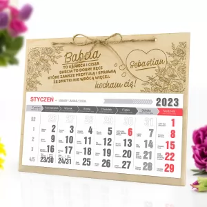 kalendarz z grawerem dla babci