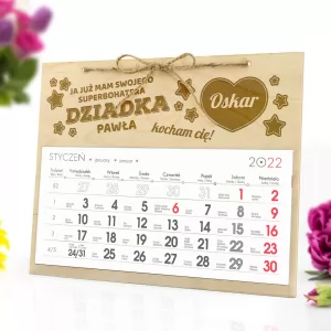 drewniany kalendarz 2022