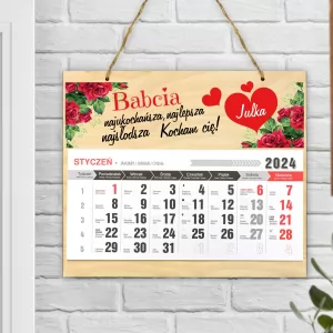 Kalendarz personalizowany 2024 - Naj, Naj! na prezent dla babci