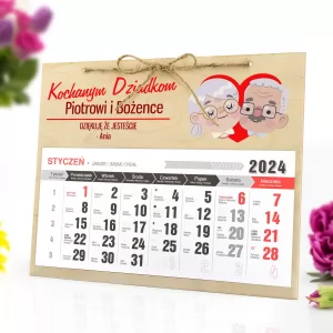 drewniany kalendarz 2024