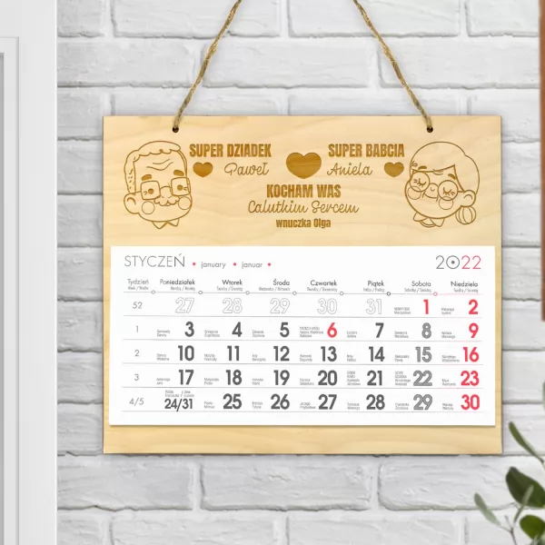 Kalendarz personalizowany 2022 - Superowi na prezent dla dziadków