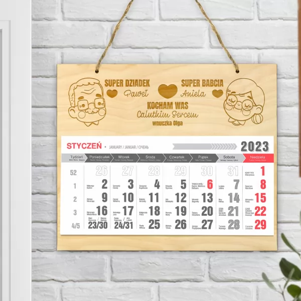 Kalendarz personalizowany 2023 - Superowi na prezent dla dziadków