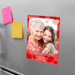 magnes na lodówkę ze zdjęciem i personalizacją na prezent na dzień babci