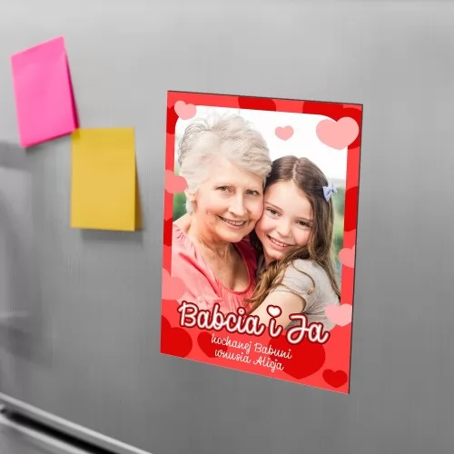 Magnes na lodówkę ze zdjęciem dla babci - Babcia i Ja