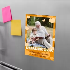 magnes na lodówkę ze zdjęciem i personalizacją na prezent na dzień dziadka