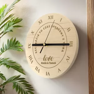 zegar drewniany dla pary