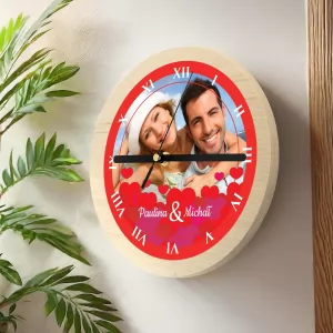 drewniany zegar z personalizacją