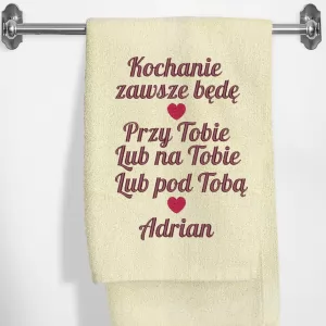 ręcznik z haftem dla ukochanej