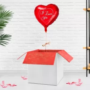 Balon z helem w ksztacie serca z listem miłosnym z personalizacją