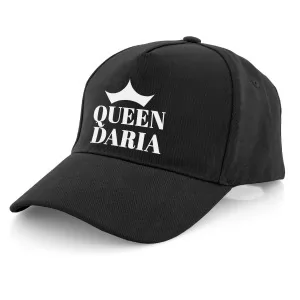czapka z daszkiem damska z naddrukiem imienia i napisu queen