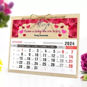 kalendarz z nadrukiem dla zakochanych