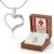 Srebrny naszyjnik z serduszkiem w pudełku na prezent dla kobiety