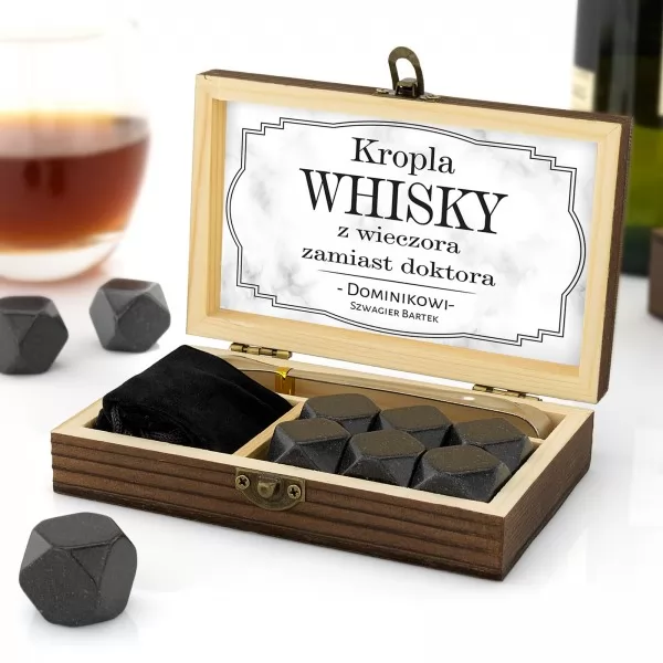 Kamienie do whisky w szkatułce - Doktor Whisky