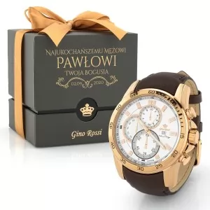 Zegarek Gino Rossi 9753A-3b3 na prezent dla męża z dedykacją 