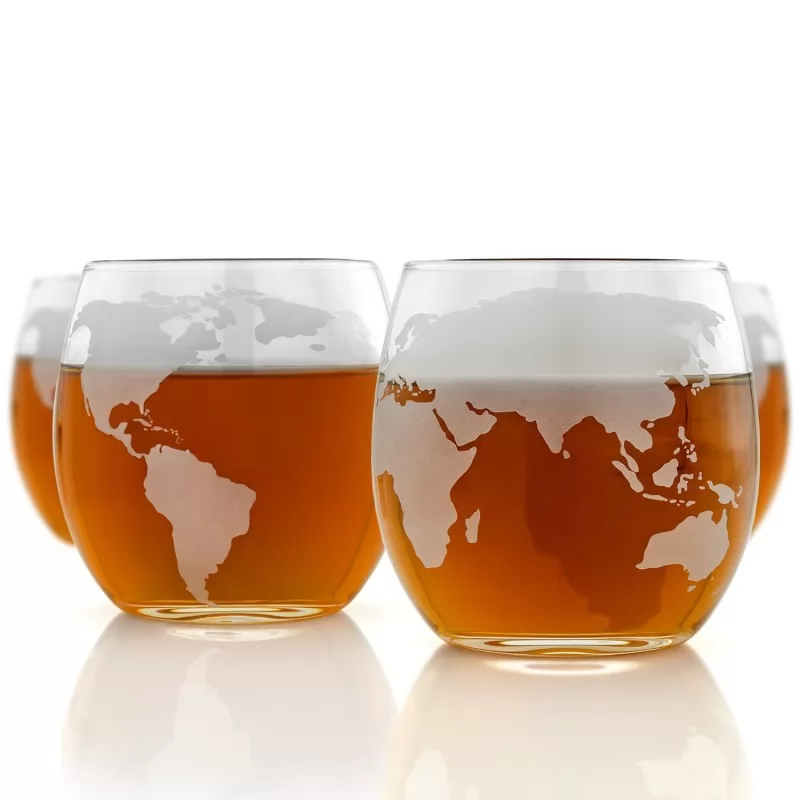 Grawerowane szklanki do whisky globus