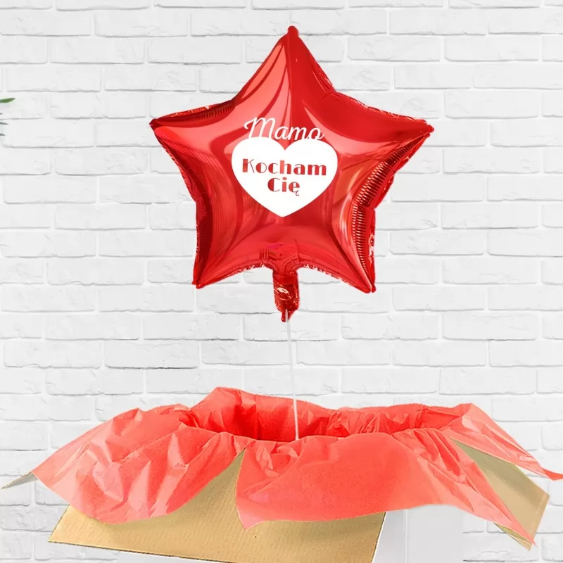 Balon z helem czerwony poczta balonowa