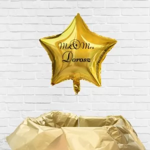 poczta balonowa na ślub - balonik z nadrukiem nazwiska