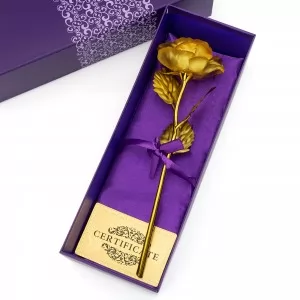 wieczna róża złota na prezent dla mamy z certyfikatem
