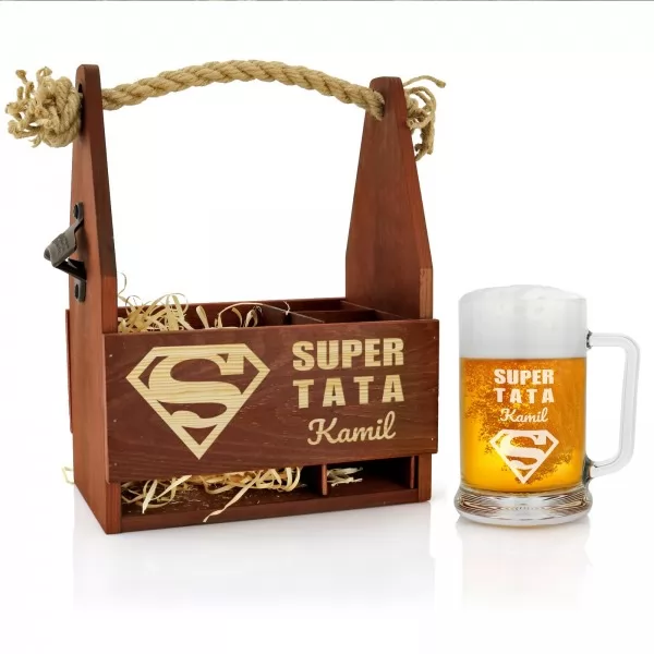Skrzynka z otwieraczem i kufel - Super Tata