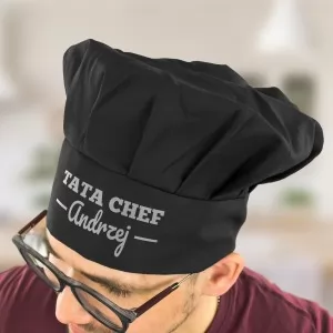 czarna czapka kucharska
