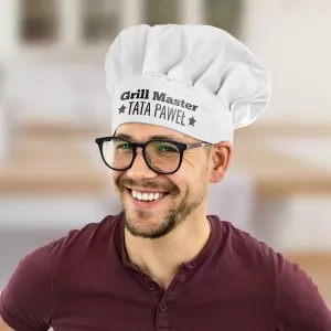 czapka kucharska dla mężczyzny biała