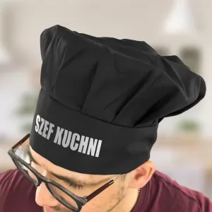 czarna czapka kucharska
