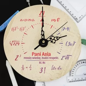 zegar matematyka dla nauczycielki