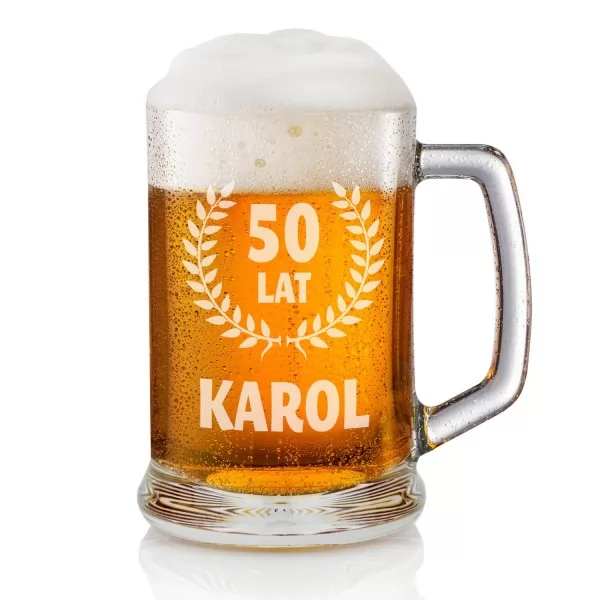 Kufel do piwa  z grawerem na 50 urodziny dla niego - 50 lat