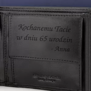 portfel z grawerem na prezent dla taty na 65 urodziny 