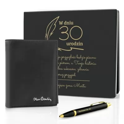 Portfel i długopis z personalizacją na 30 urodziny - Od żony 