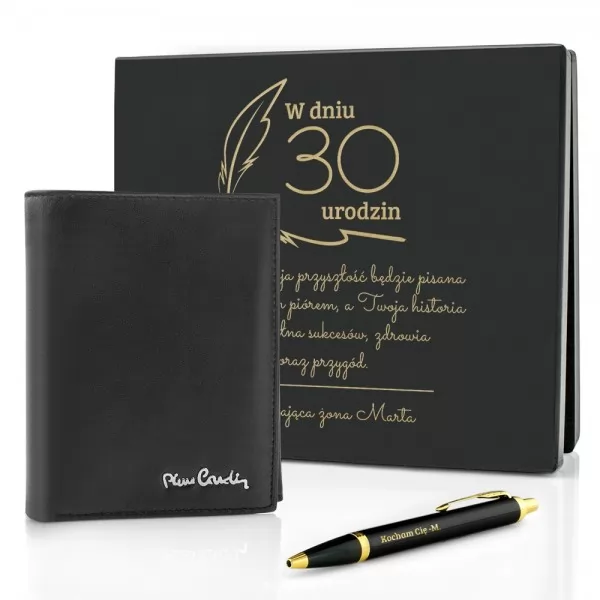 Portfel i długopis z personalizacją na 30 urodziny - Od żony 