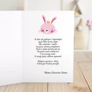 życzenia w środku kartki dla dziewczynki na prezent na roczek 