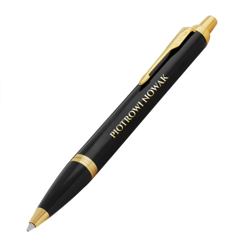czarny grawerowany długopis z dedykacją dla nauczyciela