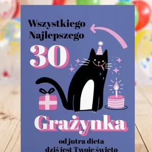 spersonalizowana kartka z życzeniami dla dziewczyny na urodziny