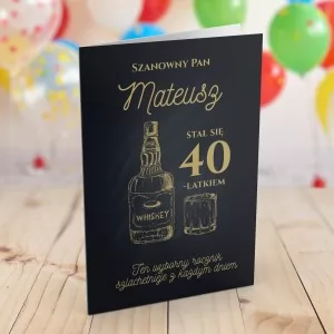 personalizowana kartka z życzeniami dla niego na 40 urodziny