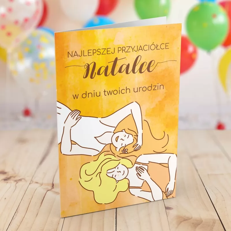 koperta na kartkę z życzeniami na urodziny przyjaciółki