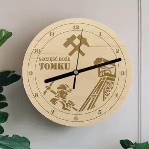 zegar z grawerem dla górnika