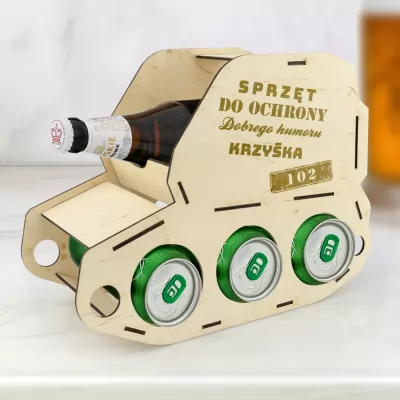 Czołg na piwo z grawerem dla chłopaka - Sprzęt do ochrony