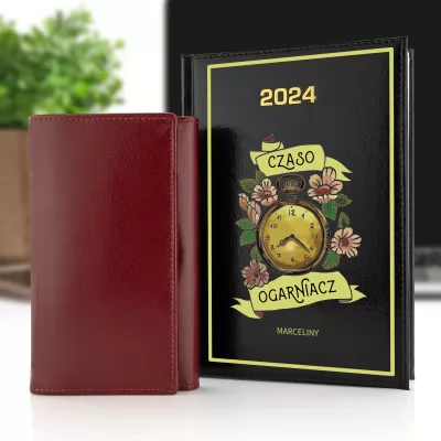 Kalendarz 2024 i portfel z grawerem dla niej - Czasoogarniacz
