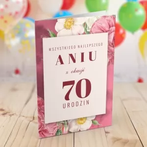 kartka z życzeniami na 70 urodziny dla niej