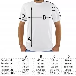 tabela rozmiarów koszulki męskiej