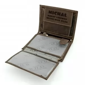 personalizowany portfel ze skóry z grawerem dla niego na prezent