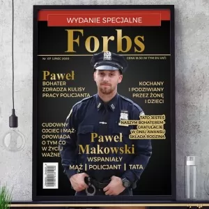 spersonalizowana okładka magazynu dla policjanta na prezent