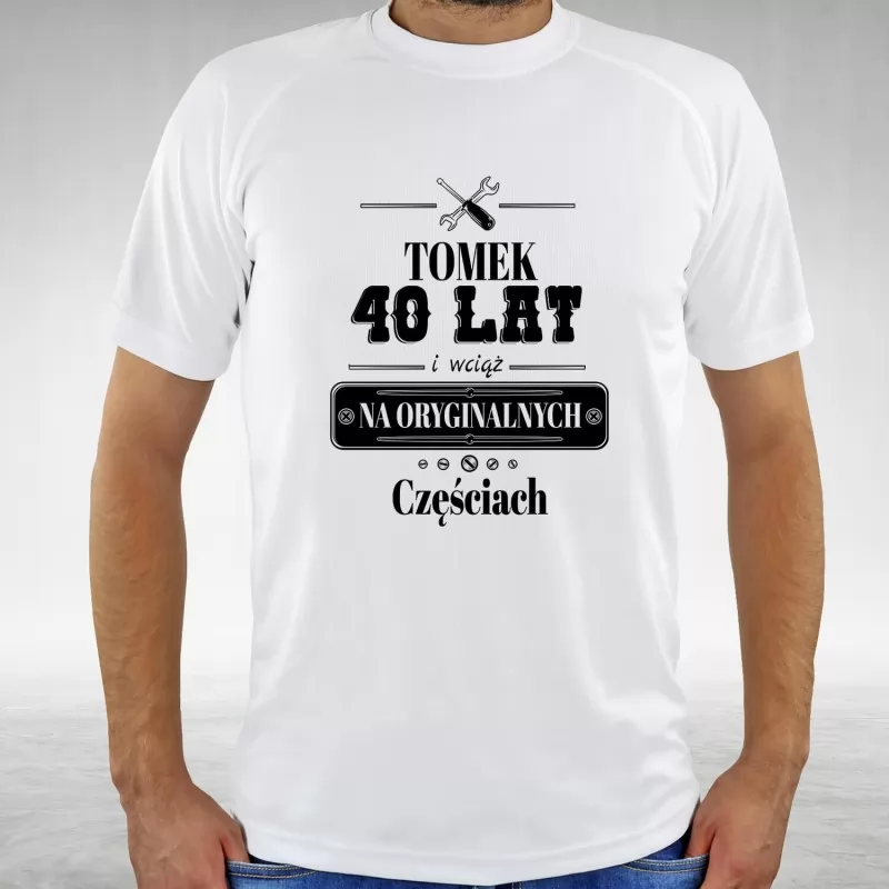 koszulka z personalizowanym nadrukiem na 40 urodziny dla mężczyzny