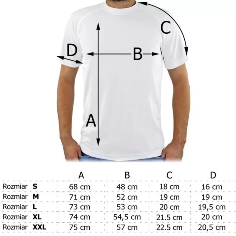 tabela rozmiarów ciuchów męskich