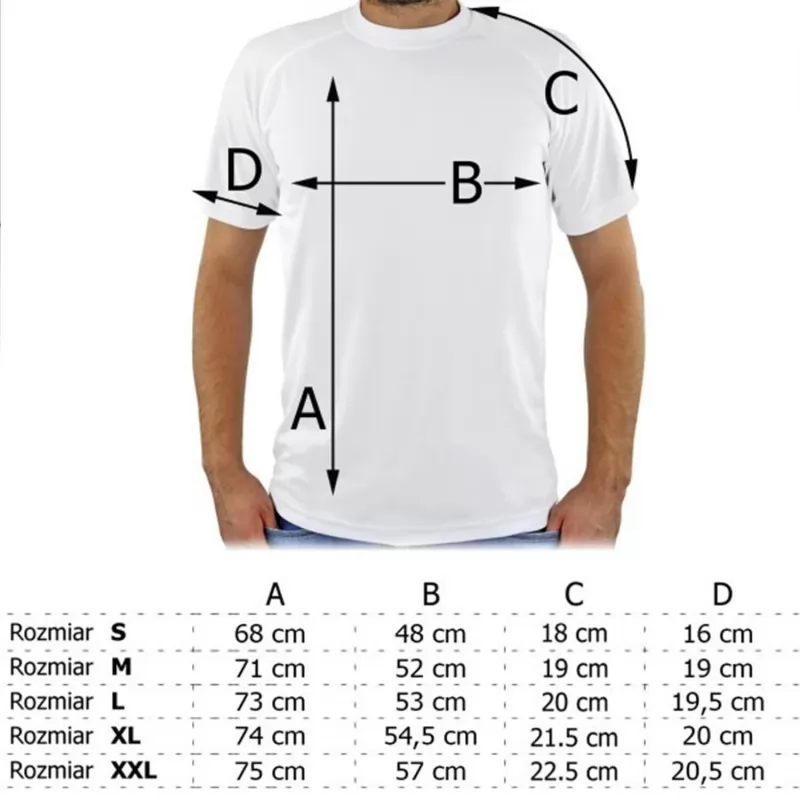 tabela rozmiarów męskich