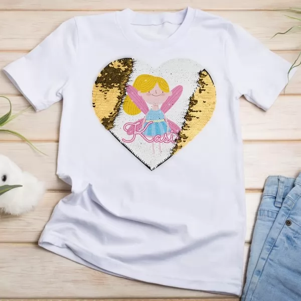 Koszulka z cekinami dla dziewczynki na 3-4 lata (r.110-122) - Wróżka