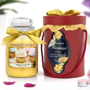 yankee candle i flower box z personalizacją dla mamy