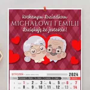 kalendarz z nadrukiem dla dziadków
