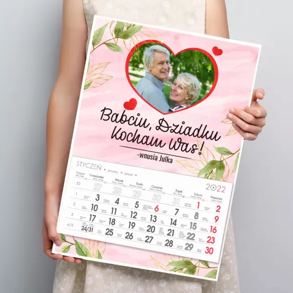 Kalendarz ścienny 2022 ze zdjęciem dla babci i dziadka - Ukochani